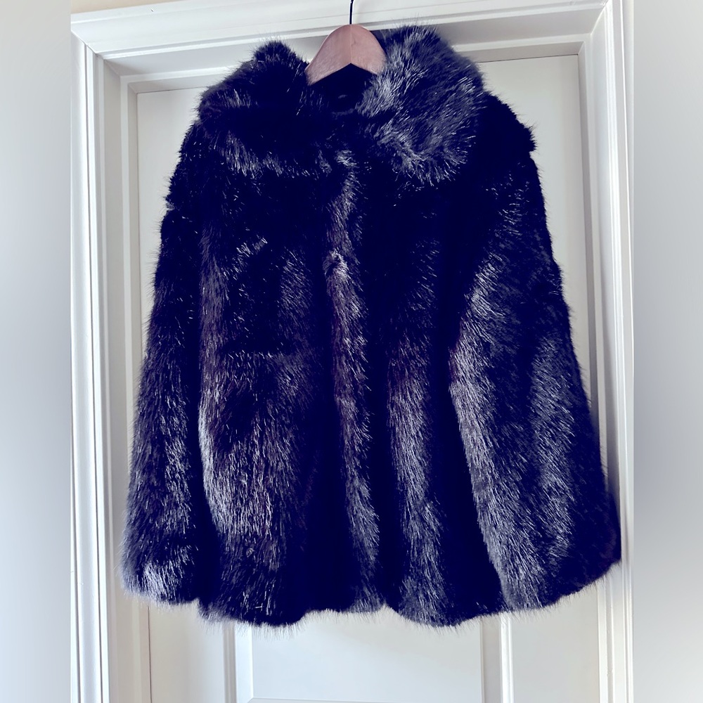 H&M Black Faux Fur Coat